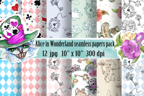 Alice in Wonderland Patterns Pack: A Creative Resource for Designers and Enthusiasts