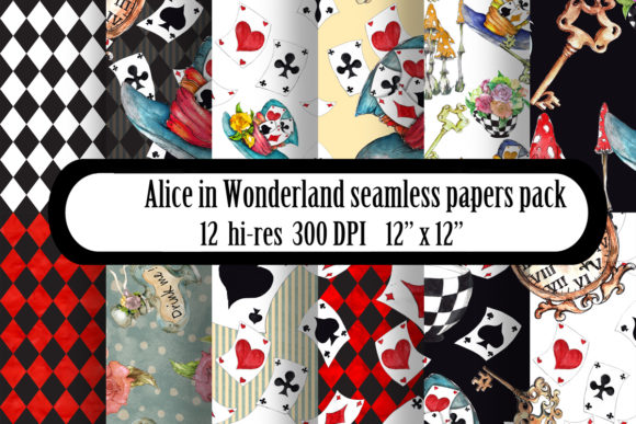 Alice in Wonderland Seamless Patterns: A Creative Resource for Designers and Artists