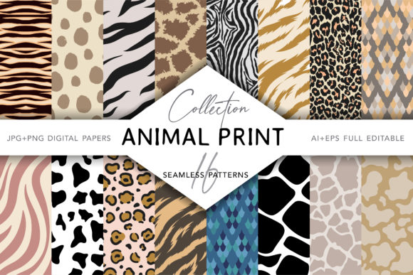 Animal Print Seamless Patterns Collection