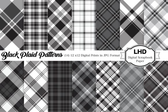 Black Digital Plaid Patterns: A Versatile Design Resource