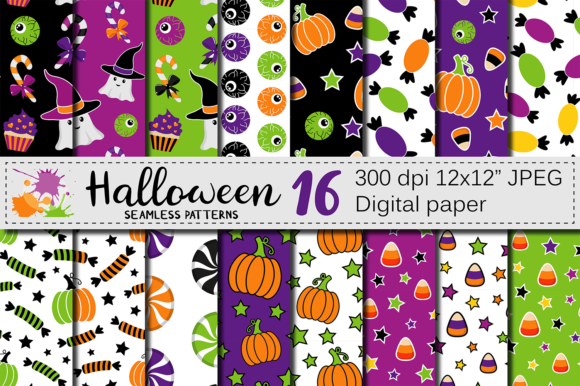 Cute Halloween Seamless Patterns