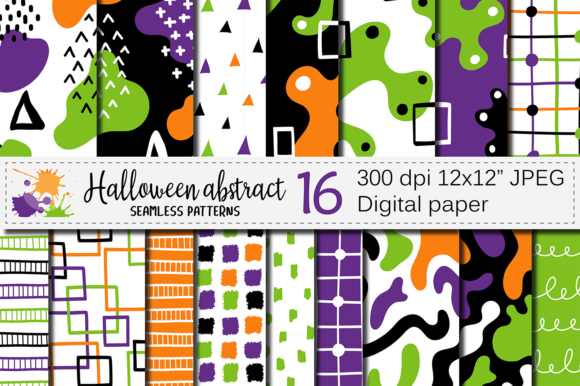Halloween Abstract Seamless Patterns