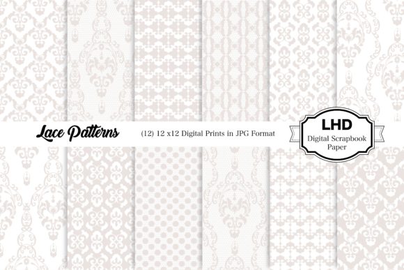Lace Patterns - White Digital Papers