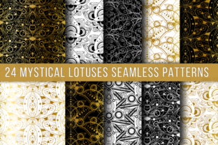 Mystical Lotuses Seamless Patterns Set