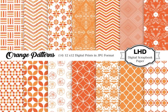 Orange Patterns - Digital Papers: A Modern Solution for Creative Expression