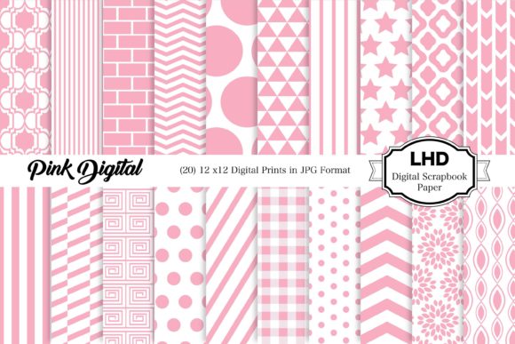 Pink Digital Paper Pack - Patterns