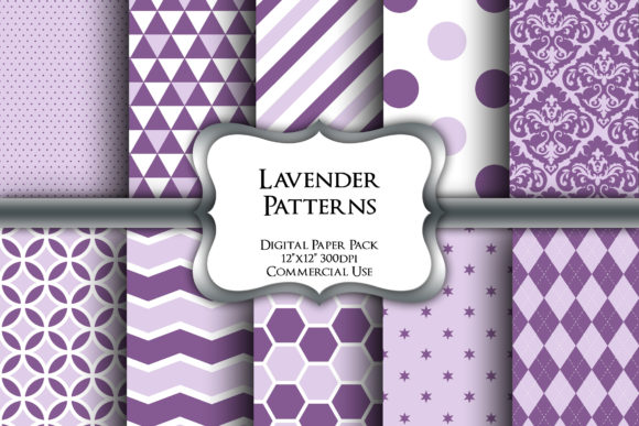 Purple Patterns Digital Paper Pack
