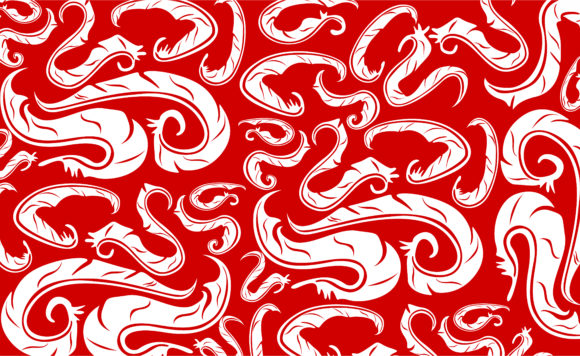 Red Swirl Feather Ornament Patterns