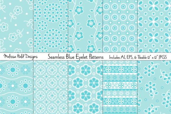 Seamless Blue Eyelet Patterns: A Creative Resource for Designers and Crafters