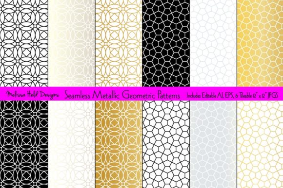 Seamless Metallic Geometric Patterns: A Versatile Tool for Modern Designers