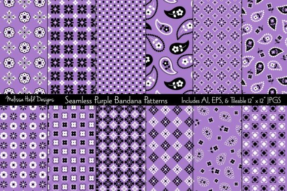 Seamless Purple Bandana Patterns: A Creative Resource for Design Enthusiasts