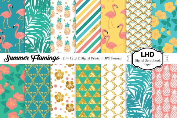 Summer Flamingo Digital Paper Patterns: A Creative Resource for Your Summer Projects