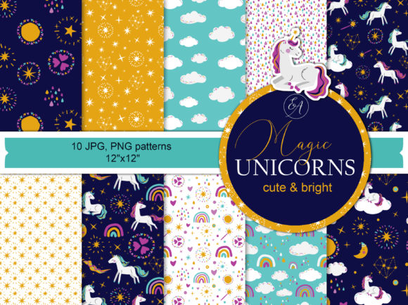 Unicorn Seamless Patterns and Digital Paper: A Creative Tool for Every Occasion