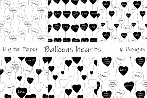 Valentine’s Day Patterns with Balloons and Hearts