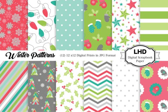 Winter Patterns Digital Paper and Christmas Backgrounds: A Creative Resource for Holiday Projects